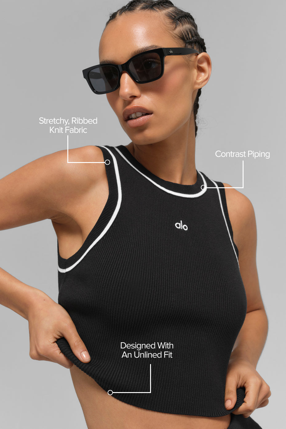Débardeur - côtelé en tricot Highline Cropped Tank "new" "DE RETOUR EN STOCK"