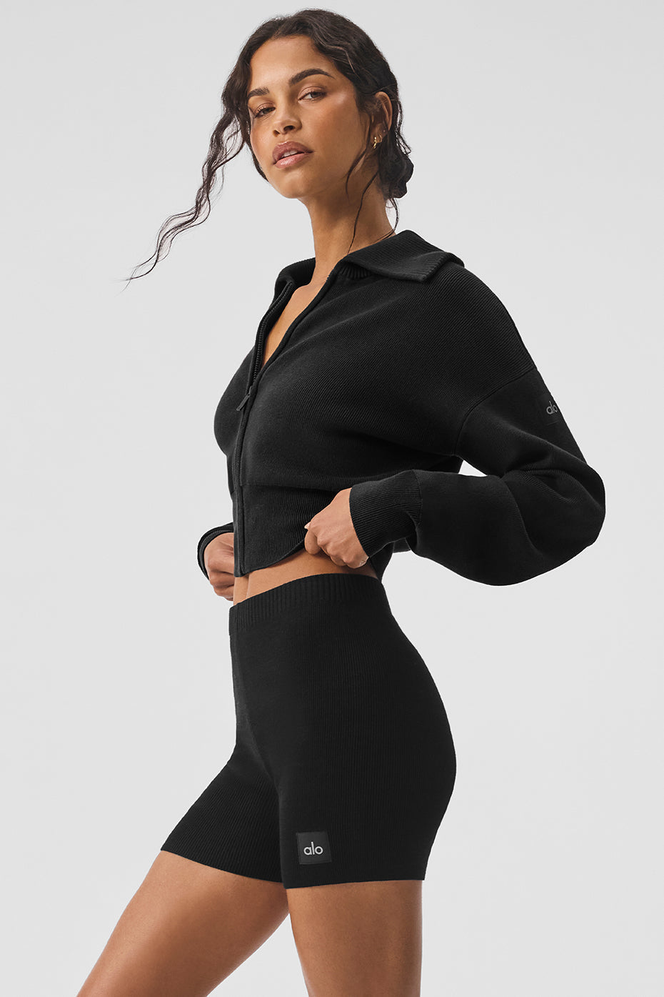 Veste courte en tricot Scholar à fermeture éclair intégrale "DE RETOUR EN STOCK "
